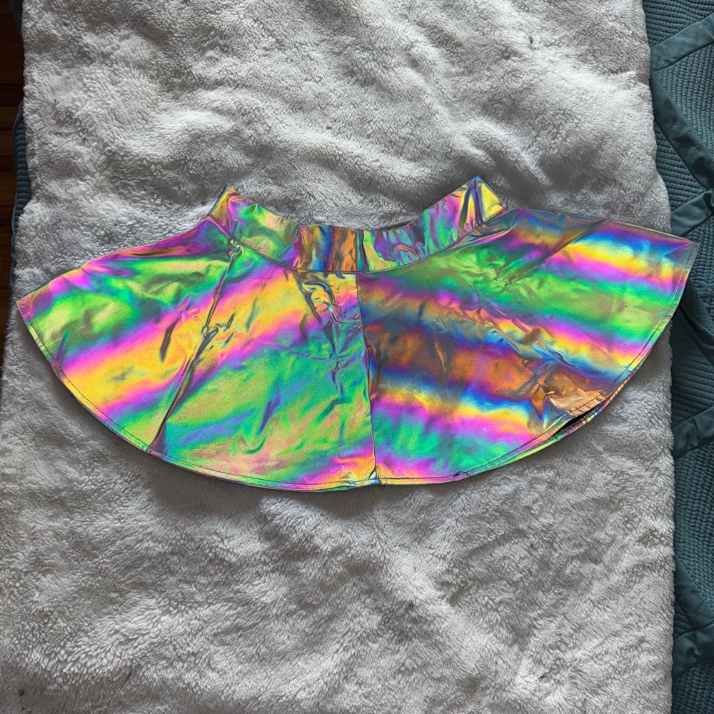 iHeartRaves Holographic Skater Skirt